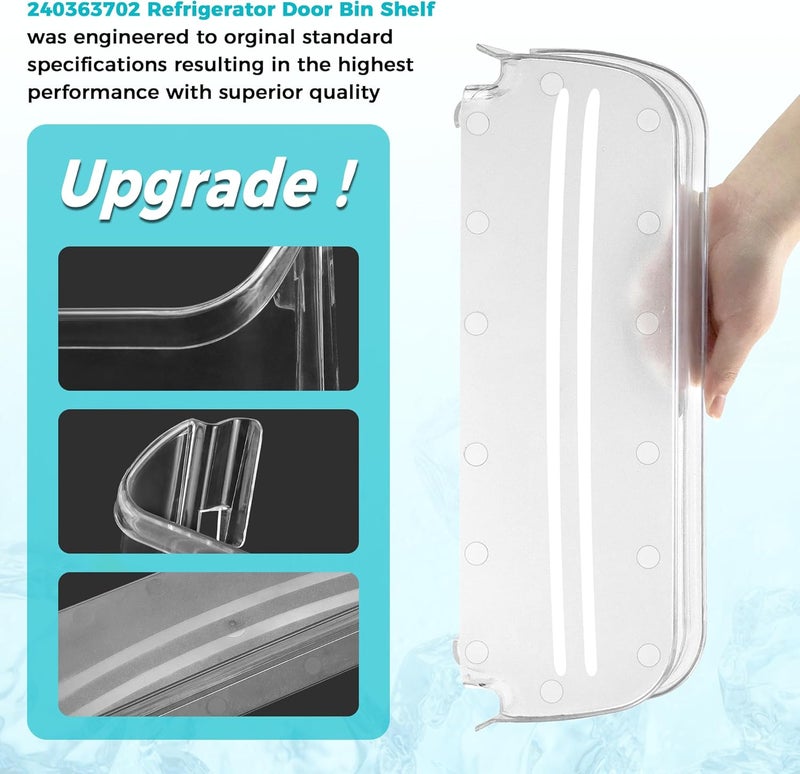 Fetechmate 240363702 Refrigerator Door Bin Side Shelf Replacement for Frigi-daire Ken-more Refrigerator Replace 240363704 240363705 240363708 by Fridge Bottom Door Bins - 14.3in(L)×4.2in(W)×5.5in(H) - Image 3